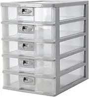 File Cabinet Office Desktop Storage Box Multi-layer Drawer Paper Office Supplies File Cabinet for Home Office(Gray)