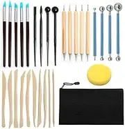 Polymer Clay Tools, 30PC Modeling Clay Tools Set, Dotting Tool & Pottery Craft, Air Dry Tool Set, DIY Handicraft for Adults &Kids, Baking, Carving, Drawing, Dotting, Molding, Painting