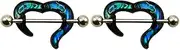 [Niaspi] 14G Shiny Blue Heart Nipple Rings for Women Surgical Steel Nipple Piercing Barbell Nipple Shield Studs Internal Thread Nipplerings Body Piercing Jewelry, 14g, Stainless Steel, no gemstone
