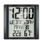 Digital Day Clock Extra Large Indoor Thermometer Hygrometer Calendar Desk & Hang