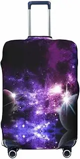 [CADREWY] Galaxy Sky. Print Travel Suitcase Cover Luggage Protector with Elastic Anti Scratch for Carry On, Black, Medium