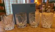New Lenox 4" Rock Old Fashioned Debut Gold Trimmed Elegant Glasses Set Of 4