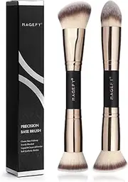 MAGEFY Makeup Brushes Set 2PCS Foundation Makeup Brush for Use with Cream, Powder, Blush, Liquid Foundation Synthetic Cosmetic Tools Brushes Set Double Ended Makeup Brushes