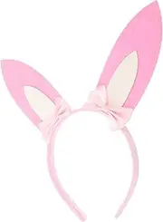 Rabbit Ears Headdress Hairband Bows Bunny Ears Headband Rabbit Headwear Chipmunk Ears Rabbit Ear Headband Bear Ears Bunny Ear Hair Hoop Bowknot Pig Plush Plastic Pink