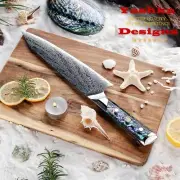 Japanese Kiritsuke Knife Damascus Chef Knives Sushi Making Kitchen Tools Blue