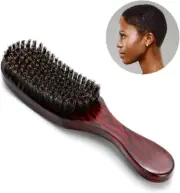 Natural Boar Bristle Hair Brush with Wooden Handle for Beard Styling,Men and Wom