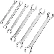 BLBMTCBCAG 6 Pcs 6 Point 6mm - 19mm Metric Flared Nut Spanner Wrench Set Chrome Vanadium Steel Sheet Metal Tools