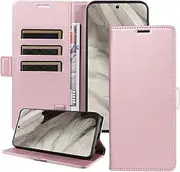 [YocoverTech] Compatible with Google Pixel 8 5G Case,PU Leather Kickstand Feature Folio Flip Cover with[Card Slots][Note Pockets] for Pixel 8 5G Wallet Case-Rose Gold