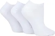 [GLENMUIR] | Golf Clothing | Ladies Bamboo Half Cushioned Trainer Socks | 3 Pairs | Women's Size 4-8UK 5-9US | White
