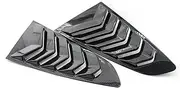 2pcs Rear Louver Window Compatible for Ford Mustang 2015-2020 Car Side Shutter Blind Shades Cover Carbon Fiber Trim Sticker Vent Accessorie(Carbon)