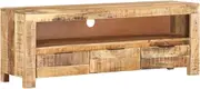 Generic TV Cabinet 110x30x40 cm Solid Wood Rough Mango,Furniture,TV mounts & TV Units