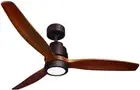 MAXKON 52" Inch Ceiling Fan, Black Classical Style Fan with with LED Lights 3 Bl