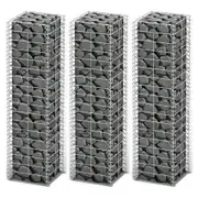 Gabion Set 3 pcs Galvanised Wire 25x25x100 cm