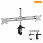 Brateck Elegant Dual Vertical LCD Monitor Table Stand w/Arm & Desk Clamp VESA