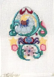 Faberge Needlepoint Canvas Easter Egg Jacobean Beaded Completed Rare & OOP