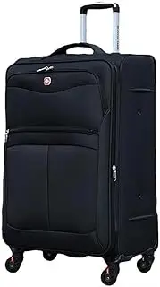 [YWYMCRJLV] Luggage Sion Softside Expandable Roller Luggage, Blue, Checked-Medium Ultra Lightweight Softside Luggage with Spinner Wheels Suitcase, Black, 20