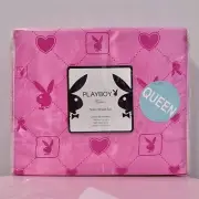 Playboy Monogram Satin Bed Sheet Set