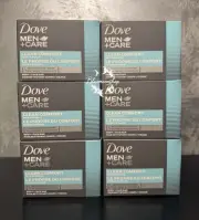 6 x 100g Dove Men + Care Clean Comfort Soap Bars - Body + Face Bar