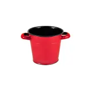 Urban Style Enamelware 1L Ice Bucket Container Cooler w/ Hollow/Handles Red