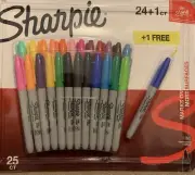 Sharpie Colour Pens Permanent Markers Bulk 25 NEW