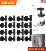 Robe Towel Hooks Coat Hook Bathroom Matte Black Wall Hook Stainless Steel Hea...