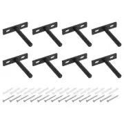10Pcs 3 Inch Wall Mounting Floating Shelf Bracket Blind Shelf Support, Black