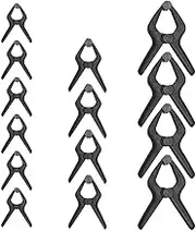 Amazon Basics 14-Piece Nylon Spring Clamp Set, 6 Pack of 12.7 to 0.63-cm , 4 Pack of 10.6 to 1.2-cm, 4 Pack of 15.2 to 1.2-cm, Black/ Grey