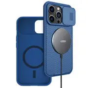For Apple iPhone 16 Pro Max Case [Support Magsafe Charger] CamShield With Camera Protection Magnetic Shockproof Cover (Blue)