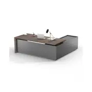 Modern Furniture ARMANDO 220cm Executive Desk Left Return - Hazelnut & Grey