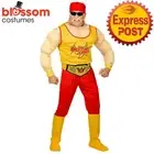 N1670 Muscle Top Hogan Wrestler Hulk Wrestling 80s Mens Halloween Costume Outfit