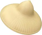[ａ aternee] Sun Hat Headwear Rice Farmer Type for Beach Hiking Chinese Japanese Festivals Light Yellow