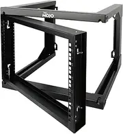 Tecmojo 6U Wall Mount Server Rack, 19" Open Frame, Black Steel, 18" Depth, 16" Apart Mounting Holes, Swing Gate