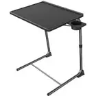TV Tray Folding Table,Cup Holder,6 Height & 3 Tilt Angle for Sofa or Chair,Black