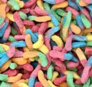 Sour Neon Worms Chewy Gummy/Gummi BULK Candy- {TWO POUNDS OR THREE POUNDS}
