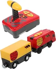 SUPVOX Battery Operated Train Set for Kids Retro Train Toy Realistic Train Model Creative Ornament for Desktop Display Compatible with Wooden Tracks