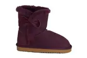 Eastern Counties Leather Childrens/Kids Coco Bow Detail Sheepskin Boots (Purple) - UTEL130