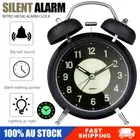 Bedside Alarm Clock with Night Light Retro Silent No Ticking Battery Operated AU