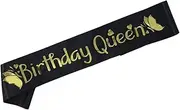 STOBOK Celebration Sash Satin Birthday Queen Sash Glitter Letters Birthday Party Favors for Women Girls