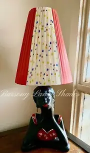 PLASTIC RIBBON SMALL CONE SHAPE RED & STARBURST LAMPSHADE for BARSONY LADY LAMP