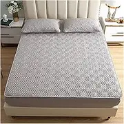KUSQDT Mattress Protection Cover Bedspread On The Bed Solid Color Cover Thick Bed Linen Cotton Bed Sheet 90 * 200/160 * 200CM Bed Cover 3-Piece Comforter Set Sheets(B-Gray,180X200X15CM)