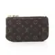 [二手] 【日本直送】 中古LOUIS VUITTON[B]Pochette Cle 老花Mini Line 零錢包 帆布 深棕色 附鑰匙環