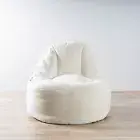 New Ivory & Deene Cream Plush Lounger Chair Fur Beanbag Cover - Machine Washable