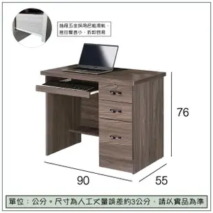 【唯熙傢俱】進昇灰橡色3尺電腦桌(書房 書桌 辦公桌 電腦桌 學生書桌)