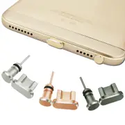 Aluminum Android Dust Plug Set Micro USB Port + Earphone Jack Plugs Sim Card Needle For Smartphone 1195 GREY