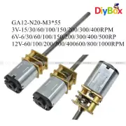 DC 3/6/12V Gear 15-1000PRM Motor GA12-N20-M3*55 Geared Motor for RC Car Robot
