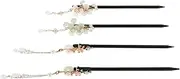 Healvian Retro Hairpin 4pcs Wooden Hairpin Set Chinese Ancient Style Traditional Hair Accessories for Women Decorative Hair Stick