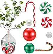 Christmas Vase Filler Set, Home Floating Pearls Beads for Centerpieces, Home Table Centerpieces Candle Ornaments for