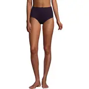 Lands' End Tummy Control High Waisted Bikini Bottoms in Blackberry at Nordstrom, Size 2