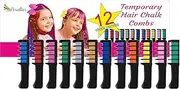 Perellier 12 temporary Hair Chalks for Kids and Adults (12 COLOURS)