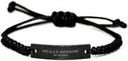 [Generic] Unique Black Rope Bracelet for Butcher - Totally awesome Gifts idea for him, Birthday, Christmas, Confidence boost, Small, Silver Plated Zinc, Cubic Zirconia
